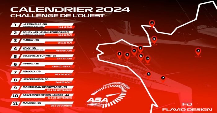 Calendrier Challenge Ouest 2024